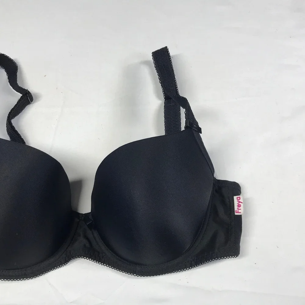 Freya Deco Moulded Plunge Bra Black Underwired T-Shirt Bra AA4234BLK 32F